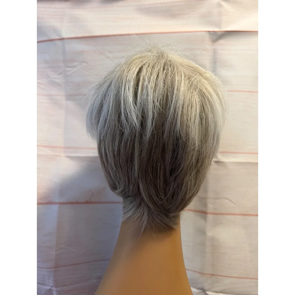 White light brown pixie wig